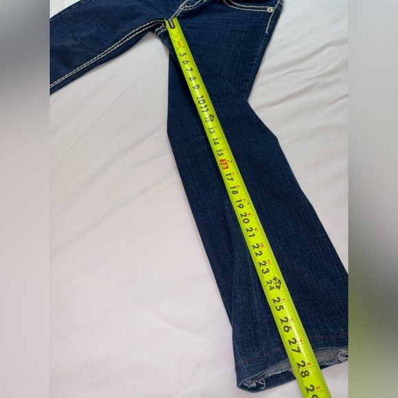 Seven7 Vintage Size 29 Dark Wash Y2K Contrast Stitching Low Rise Jeans - Picture 5 of 11